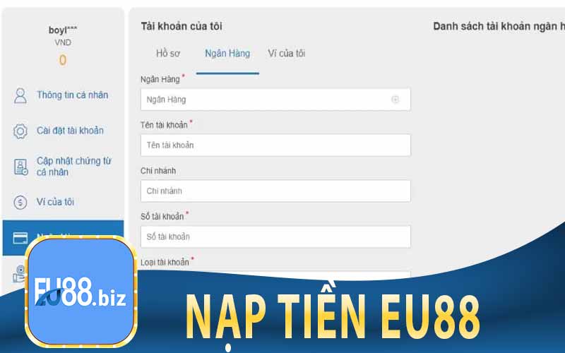 Hướng Dẫn Nạp Tiền EU88